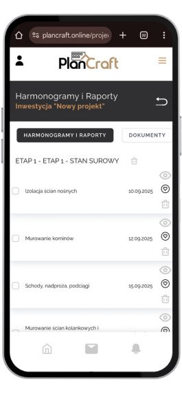 Harmonogramy i raporty